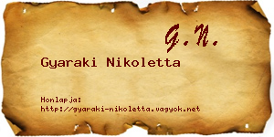 Gyaraki Nikoletta névjegykártya
