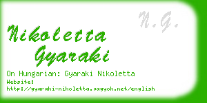 nikoletta gyaraki business card